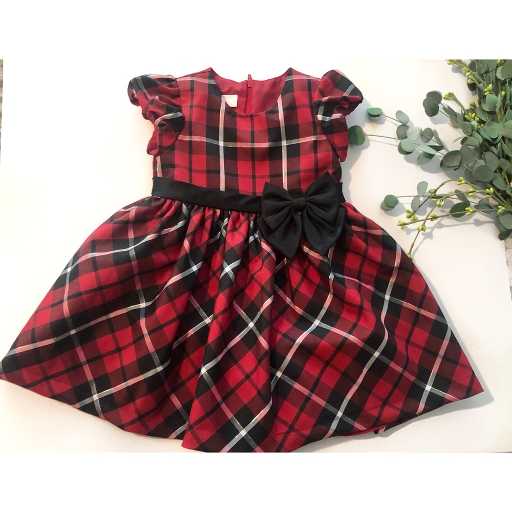 Toddler Red and Black Plaid Holiday Dress